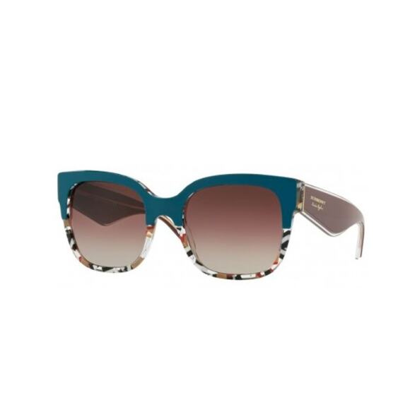 BURBERRY BE 4271 - 373100 Top Green On Check Sunglasses - Picture 1 of 10